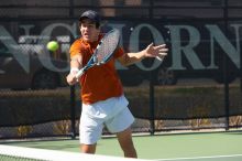 Luis Diaz Barriga.  The University of Texas (UT) men's tennis team defeated Georgia Tech (GT) Saturday, February 24, 2007..

Filename: SRM_20070224_1346585.jpg
Aperture: f/5.0
Shutter Speed: 1/1000
Body: Canon EOS-1D Mark II
Lens: Canon EF 80-200mm f/2.8 L