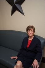 Portraits of UT Vice President of Employee and Campus Services Patricia L Clubb.

Filename: SRM_20070301_1407488.jpg
Aperture: f/4.5
Shutter Speed: 1/250
Body: Canon EOS-1D Mark II
Lens: Sigma 15-30mm f/3.5-4.5 EX Aspherical DG DF