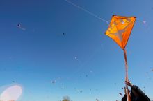 Madhav Tadikonda, class of 1997, and Anjali Patel, class of 1999, fly a UT kite at the 79th annual Zilker Park Kite Festival, Sunday, March 4, 2007.

Filename: SRM_20070304_1537342.jpg
Aperture: f/11.0
Shutter Speed: 1/250
Body: Canon EOS-1D Mark II
Lens: Sigma 15-30mm f/3.5-4.5 EX Aspherical DG DF