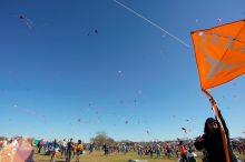 Madhav Tadikonda, class of 1997, and Anjali Patel, class of 1999, fly a UT kite at the 79th annual Zilker Park Kite Festival, Sunday, March 4, 2007.

Filename: SRM_20070304_1537364.jpg
Aperture: f/11.0
Shutter Speed: 1/250
Body: Canon EOS-1D Mark II
Lens: Sigma 15-30mm f/3.5-4.5 EX Aspherical DG DF