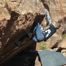 Blue Lizard Climbing and Yoga Hueco Tanks guiding on December 22, 2021, with the Sullivans
