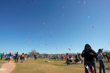 Madhav Tadikonda, class of 1997, and Anjali Patel, class of 1999, fly a UT kite at the 79th annual Zilker Park Kite Festival, Sunday, March 4, 2007.

Filename: SRM_20070304_1537387.jpg
Aperture: f/11.0
Shutter Speed: 1/250
Body: Canon EOS-1D Mark II
Lens: Sigma 15-30mm f/3.5-4.5 EX Aspherical DG DF