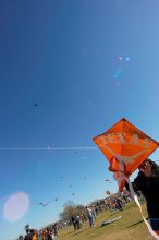 Madhav Tadikonda, class of 1997, and Anjali Patel, class of 1999, fly a UT kite at the 79th annual Zilker Park Kite Festival, Sunday, March 4, 2007.

Filename: SRM_20070304_1537549.jpg
Aperture: f/11.0
Shutter Speed: 1/250
Body: Canon EOS-1D Mark II
Lens: Sigma 15-30mm f/3.5-4.5 EX Aspherical DG DF