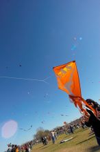 Madhav Tadikonda, class of 1997, and Anjali Patel, class of 1999, fly a UT kite at the 79th annual Zilker Park Kite Festival, Sunday, March 4, 2007.

Filename: SRM_20070304_1537560.jpg
Aperture: f/11.0
Shutter Speed: 1/250
Body: Canon EOS-1D Mark II
Lens: Sigma 15-30mm f/3.5-4.5 EX Aspherical DG DF