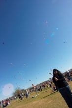 Madhav Tadikonda, class of 1997, and Anjali Patel, class of 1999, fly a UT kite at the 79th annual Zilker Park Kite Festival, Sunday, March 4, 2007.

Filename: SRM_20070304_1538025.jpg
Aperture: f/11.0
Shutter Speed: 1/250
Body: Canon EOS-1D Mark II
Lens: Sigma 15-30mm f/3.5-4.5 EX Aspherical DG DF