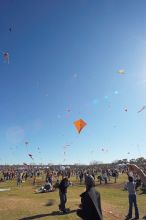 Madhav Tadikonda, class of 1997, and Anjali Patel, class of 1999, fly a UT kite at the 79th annual Zilker Park Kite Festival, Sunday, March 4, 2007.

Filename: SRM_20070304_1540367.jpg
Aperture: f/11.0
Shutter Speed: 1/250
Body: Canon EOS-1D Mark II
Lens: Sigma 15-30mm f/3.5-4.5 EX Aspherical DG DF