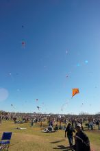 Madhav Tadikonda, class of 1997, and Anjali Patel, class of 1999, fly a UT kite at the 79th annual Zilker Park Kite Festival, Sunday, March 4, 2007.

Filename: SRM_20070304_1540400.jpg
Aperture: f/11.0
Shutter Speed: 1/250
Body: Canon EOS-1D Mark II
Lens: Sigma 15-30mm f/3.5-4.5 EX Aspherical DG DF