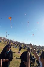 Madhav Tadikonda, class of 1997, and Anjali Patel, class of 1999, fly a UT kite at the 79th annual Zilker Park Kite Festival, Sunday, March 4, 2007.

Filename: SRM_20070304_1540466.jpg
Aperture: f/11.0
Shutter Speed: 1/250
Body: Canon EOS-1D Mark II
Lens: Sigma 15-30mm f/3.5-4.5 EX Aspherical DG DF