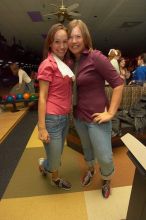 Jessica Schreyer and Melissa Mabry (right).  Alpha Xi Delta held a sock hop themed date night at the Austin 300 bowling alley, Thursday night, March 29, 2007.

Filename: SRM_20070329_2132465.jpg
Aperture: f/8.0
Shutter Speed: 1/250
Body: Canon EOS-1D Mark II
Lens: Sigma 15-30mm f/3.5-4.5 EX Aspherical DG DF