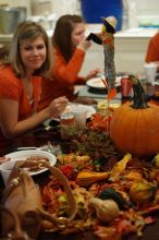 Rachel Upshaw, left, and Keaton Benn.  Kappa Kappa Gamma (KKG) hosted a parents' weekend barbecue before the UT vs Nebraska football game on Saturday, October 27, 2007 at their sorority house.

Filename: SRM_20071027_1147161.jpg
Aperture: f/1.8
Shutter Speed: 1/60
Body: Canon EOS-1D Mark II
Lens: Canon EF 50mm f/1.8 II