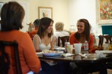 Hannah Koeijmans (in white), Madeline Koeijmans (in red), Grace Koeijmans (in brown and orange) and their parents.  Kappa Kappa Gamma (KKG) hosted a parents' weekend barbecue before the UT vs Nebraska football game on Saturday, October 27, 2007 at their so

Filename: SRM_20071027_1150480.jpg
Aperture: f/1.8
Shutter Speed: 1/60
Body: Canon EOS-1D Mark II
Lens: Canon EF 50mm f/1.8 II