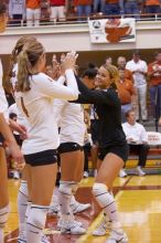 The Longhorns defeated the Huskers 3-0 on Wednesday night, October 24, 2007 at Gregory Gym.

Filename: SRM_20071024_1835389.jpg
Aperture: f/3.5
Shutter Speed: 1/400
Body: Canon EOS-1D Mark II
Lens: Canon EF 80-200mm f/2.8 L