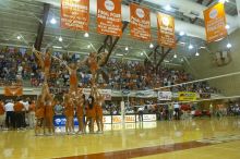 The Longhorns defeated the Huskers 3-0 on Wednesday night, October 24, 2007 at Gregory Gym.

Filename: SRM_20071024_1901007.jpg
Aperture: f/5.6
Shutter Speed: 1/50
Body: Canon EOS 20D
Lens: Canon EF-S 18-55mm f/3.5-5.6