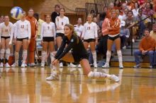 UT senior Alyson Jennings (#16, L) waits for the ball as UT junior Kiley Hall (#11, DS/L), UT freshman Alexandra Lewis (#12, DS), UT freshman Chelsey Klein (#9, DS), UT freshman Jennifer Doris (#8, UTIL) and UT sophomore Heather Kisner (#19, DS) watch from

Filename: SRM_20071024_1920423.jpg
Aperture: f/4.0
Shutter Speed: 1/400
Body: Canon EOS-1D Mark II
Lens: Canon EF 80-200mm f/2.8 L