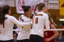 UT freshman Juliann Faucette (#1, OH), UT senior Brandy Magee (#44, MB) and UT freshman Jennifer Doris (#8, UTIL) wait at the net for the action to begin.  The Longhorns defeated the Huskers 3-0 on Wednesday night, October 24, 2007 at Gregory Gym.

Filename: SRM_20071024_2010189.jpg
Aperture: f/4.0
Shutter Speed: 1/400
Body: Canon EOS-1D Mark II
Lens: Canon EF 80-200mm f/2.8 L