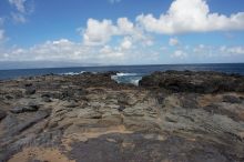 Hike to the Nakalele blowholes along the surf-beaten lava formations.

Filename: SRM_20071219_1220052.jpg
Aperture: f/10.0
Shutter Speed: 1/800
Body: Canon EOS-1D Mark II
Lens: Sigma 15-30mm f/3.5-4.5 EX Aspherical DG DF