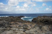 Hike to the Nakalele blowholes along the surf-beaten lava formations.

Filename: SRM_20071219_1220203.jpg
Aperture: f/10.0
Shutter Speed: 1/640
Body: Canon EOS-1D Mark II
Lens: Sigma 15-30mm f/3.5-4.5 EX Aspherical DG DF