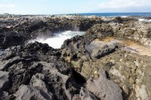 Hike to the Nakalele blowholes along the surf-beaten lava formations.

Filename: SRM_20071219_1223381.jpg
Aperture: f/8.0
Shutter Speed: 1/1000
Body: Canon EOS-1D Mark II
Lens: Sigma 15-30mm f/3.5-4.5 EX Aspherical DG DF