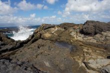 Hike to the Nakalele blowholes along the surf-beaten lava formations.

Filename: SRM_20071219_1226303.jpg
Aperture: f/8.0
Shutter Speed: 1/3200
Body: Canon EOS-1D Mark II
Lens: Sigma 15-30mm f/3.5-4.5 EX Aspherical DG DF