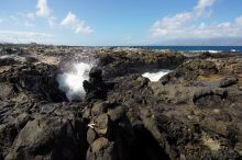 Hike to the Nakalele blowholes along the surf-beaten lava formations.

Filename: SRM_20071219_1229572.jpg
Aperture: f/8.0
Shutter Speed: 1/2500
Body: Canon EOS-1D Mark II
Lens: Sigma 15-30mm f/3.5-4.5 EX Aspherical DG DF