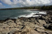 Hike to the Nakalele blowholes along the surf-beaten lava formations.

Filename: SRM_20071219_1234031.jpg
Aperture: f/8.0
Shutter Speed: 1/5000
Body: Canon EOS-1D Mark II
Lens: Sigma 15-30mm f/3.5-4.5 EX Aspherical DG DF