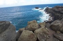 Hike to the Nakalele blowholes along the surf-beaten lava formations.

Filename: SRM_20071219_1332473.jpg
Aperture: f/10.0
Shutter Speed: 1/500
Body: Canon EOS-1D Mark II
Lens: Sigma 15-30mm f/3.5-4.5 EX Aspherical DG DF