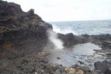 Hike to the Nakalele blowholes along the surf-beaten lava formations.

Filename: SRM_20071219_1341386.jpg
Aperture: f/10.0
Shutter Speed: 1/250
Body: Canon EOS-1D Mark II
Lens: Sigma 15-30mm f/3.5-4.5 EX Aspherical DG DF