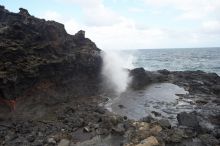 Hike to the Nakalele blowholes along the surf-beaten lava formations.

Filename: SRM_20071219_1342141.jpg
Aperture: f/10.0
Shutter Speed: 1/400
Body: Canon EOS-1D Mark II
Lens: Sigma 15-30mm f/3.5-4.5 EX Aspherical DG DF