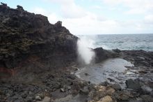 Hike to the Nakalele blowholes along the surf-beaten lava formations.

Filename: SRM_20071219_1342149.jpg
Aperture: f/10.0
Shutter Speed: 1/400
Body: Canon EOS-1D Mark II
Lens: Sigma 15-30mm f/3.5-4.5 EX Aspherical DG DF