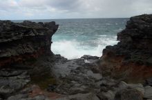 Hike to the Nakalele blowholes along the surf-beaten lava formations.

Filename: SRM_20071219_1344507.jpg
Aperture: f/10.0
Shutter Speed: 1/800
Body: Canon EOS-1D Mark II
Lens: Sigma 15-30mm f/3.5-4.5 EX Aspherical DG DF