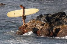 Surfers in Honolua Bay, Maui, Hawai'i, 2007.

Filename: SRM_20071217_1620211.jpg
Aperture: f/5.6
Shutter Speed: 1/1600
Body: Canon EOS 20D
Lens: Canon EF 300mm f/2.8 L IS