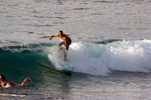 Surfers in Honolua Bay, Maui, Hawai'i, 2007.

Filename: SRM_20071217_1631364.jpg
Aperture: f/8.0
Shutter Speed: 1/1250
Body: Canon EOS 20D
Lens: Canon EF 300mm f/2.8 L IS