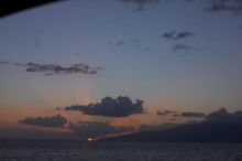 Sunset over the island of Lanai in Lahaina, Maui, Hawai'i, 2007.

Filename: SRM_20071219_1747483.jpg
Aperture: f/8.0
Shutter Speed: 1/320
Body: Canon EOS-1D Mark II
Lens: Canon EF 50mm f/1.8 II