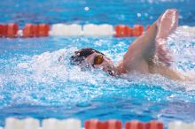 UT sophomore Trey Hoover took fifth in the 1000 yard freestyle with a time of 9:47.70.  The University of Texas Longhorns defeated The University of Georgia Bulldogs 157-135 on Saturday, January 12, 2008.

Filename: SRM_20080112_1111420.jpg
Aperture: f/2.8
Shutter Speed: 1/400
Body: Canon EOS-1D Mark II
Lens: Canon EF 300mm f/2.8 L IS