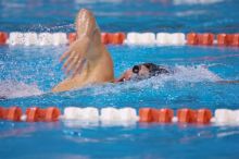 UT sophomore Ricky Berens took first  in the 500 yard freestyle with a time of 4:27.92.  The University of Texas Longhorns defeated The University of Georgia Bulldogs 157-135 on Saturday, January 12, 2008.

Filename: SRM_20080112_1206042.jpg
Aperture: f/2.8
Shutter Speed: 1/400
Body: Canon EOS-1D Mark II
Lens: Canon EF 300mm f/2.8 L IS