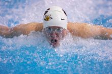 Georgia's Troyden Prinsloo took second in the 1000 yard freestyle with a time of 9:11.44.  The University of Texas Longhorns defeated The University of Georgia Bulldogs 157-135 on Saturday, January 12, 2008.

Filename: SRM_20080112_1209400.jpg
Aperture: f/2.8
Shutter Speed: 1/400
Body: Canon EOS-1D Mark II
Lens: Canon EF 300mm f/2.8 L IS