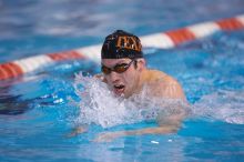 UT sophomore Trey Hoover competed in the 400 yard IM with a time of 4:10.06.  The University of Texas Longhorns defeated The University of Georgia Bulldogs 157-135 on Saturday, January 12, 2008.

Filename: SRM_20080112_1239561.jpg
Aperture: f/2.8
Shutter Speed: 1/400
Body: Canon EOS-1D Mark II
Lens: Canon EF 300mm f/2.8 L IS