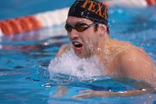 UT sophomore Trey Hoover competed in the 400 yard IM with a time of 4:10.06.  The University of Texas Longhorns defeated The University of Georgia Bulldogs 157-135 on Saturday, January 12, 2008.

Filename: SRM_20080112_1240067.jpg
Aperture: f/2.8
Shutter Speed: 1/400
Body: Canon EOS-1D Mark II
Lens: Canon EF 300mm f/2.8 L IS