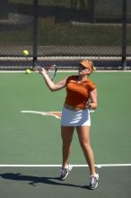 First doubles UT sophomore Vanja Corovic and UT junior Marija Milic defeated CSUS sophomore Aileen Tsan and CSUS junior Anastassia Lyssenko 8-3.  The University of Texas defeated Sacramento State on Saturday, March 22, 2008.

Filename: SRM_20080322_1114325.jpg
Aperture: f/4.0
Shutter Speed: 1/4000
Body: Canon EOS-1D Mark II
Lens: Canon EF 300mm f/2.8 L IS