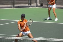 Third doubles UT sophomore Stephanie Davison and UT freshman Caroline Larsson defeated CSUS junior Joyce Martinez Gutierrez and CSUS freshman Melissa Valenzuela 8-6.  The University of Texas defeated Sacramento State on Saturday, March 22, 2008.

Filename: SRM_20080322_1121542.jpg
Aperture: f/4.0
Shutter Speed: 1/4000
Body: Canon EOS-1D Mark II
Lens: Canon EF 300mm f/2.8 L IS