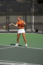 Third doubles UT sophomore Stephanie Davison and UT freshman Caroline Larsson defeated CSUS junior Joyce Martinez Gutierrez and CSUS freshman Melissa Valenzuela 8-6.  The University of Texas defeated Sacramento State on Saturday, March 22, 2008.

Filename: SRM_20080322_1122507.jpg
Aperture: f/4.0
Shutter Speed: 1/4000
Body: Canon EOS-1D Mark II
Lens: Canon EF 300mm f/2.8 L IS