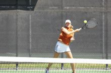 Second doubles UT freshman Maggie Mello and UT senior Courtney Zauft defeated CSUS junior Luba Schifris and CSUS junior Karina Jarlkaganova 8-4.  The University of Texas defeated Sacramento State on Saturday, March 22, 2008.

Filename: SRM_20080322_1143542.jpg
Aperture: f/4.0
Shutter Speed: 1/2000
Body: Canon EOS-1D Mark II
Lens: Canon EF 300mm f/2.8 L IS