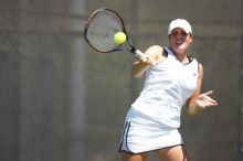 Second singles UT senior Courtney Zauft defeated CSUS junior Anastassia Lyssenko 4-6, 6-3, 10-6.  The University of Texas defeated Sacramento State on Saturday, March 22, 2008.

Filename: SRM_20080322_1315003.jpg
Aperture: f/2.8
Shutter Speed: 1/2500
Body: Canon EOS-1D Mark II
Lens: Canon EF 300mm f/2.8 L IS