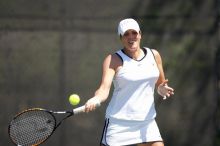 Second singles UT senior Courtney Zauft defeated CSUS junior Anastassia Lyssenko 4-6, 6-3, 10-6.  The University of Texas defeated Sacramento State on Saturday, March 22, 2008.

Filename: SRM_20080322_1315347.jpg
Aperture: f/2.8
Shutter Speed: 1/2500
Body: Canon EOS-1D Mark II
Lens: Canon EF 300mm f/2.8 L IS