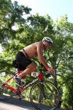 Steven Curtis (bib #65) of Round Rock placed 1 in his age group (M 55-59) with an overall time of 01:43:06 at The Howdy Du duathlon in Berry Springs Park, Georgetown, Sunday July 6, 2008.

Filename: SRM_20080706_0840583.jpg
Aperture: f/6.3
Shutter Speed: 1/1000
Body: Canon EOS 20D
Lens: Canon EF 16-35mm f/2.8 L