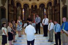 Rehearsal for Emily Marek and James Oyan's wedding, Friday, July 11, 2008.