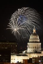 Austin Independence Day fireworks with the Capitol building, as viewed from atop the Manor Garage at The University of Texas at Austin.  The fireworks were launched from Auditorium Shores, downtown Austin, Friday, July 4, 2008.

Filename: SRM_20080704_2146343.jpg
Aperture: f/11.0
Shutter Speed: 5/1
Body: Canon EOS 20D
Lens: Canon EF 80-200mm f/2.8 L