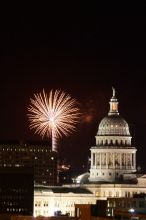 Austin Independence Day fireworks with the Capitol building, as viewed from atop the Manor Garage at The University of Texas at Austin.  The fireworks were launched from Auditorium Shores, downtown Austin, Friday, July 4, 2008.

Filename: SRM_20080704_2151388.jpg
Aperture: f/11.0
Shutter Speed: 5/1
Body: Canon EOS 20D
Lens: Canon EF 80-200mm f/2.8 L