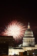 Austin Independence Day fireworks with the Capitol building, as viewed from atop the Manor Garage at The University of Texas at Austin.  The fireworks were launched from Auditorium Shores, downtown Austin, Friday, July 4, 2008.

Filename: SRM_20080704_2153265.jpg
Aperture: f/11.0
Shutter Speed: 5/1
Body: Canon EOS 20D
Lens: Canon EF 80-200mm f/2.8 L