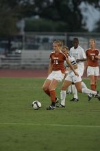 UT freshman Kylie Doniak (#15, Midfielder).  The University of Texas women's soccer team tied 0-0 against the Texas A&M Aggies Friday night, September 27, 2008.

Filename: SRM_20080926_1911225.jpg
Aperture: f/4.0
Shutter Speed: 1/800
Body: Canon EOS-1D Mark II
Lens: Canon EF 300mm f/2.8 L IS